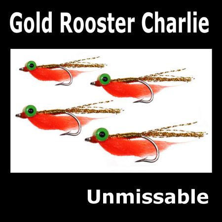 FLY - 4 Gold Rooster Crazy Charlies